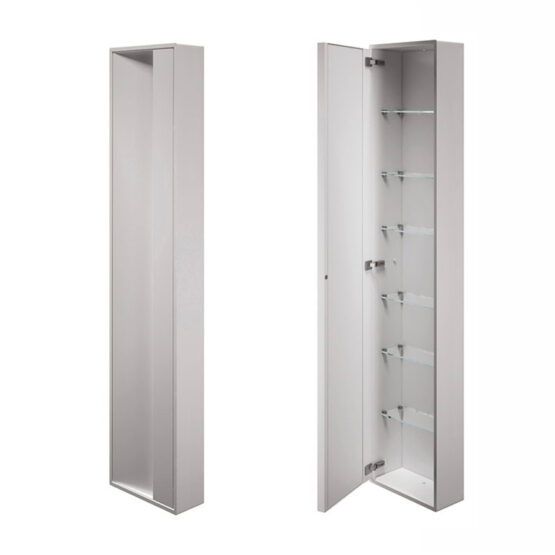 MODULO ESTERNO CON MENSOLE IN VETRO, ANTA BATTENTE CON SPECCHIO INTERNO DN/A8037A