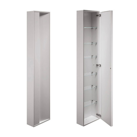MODULO ESTERNO CON MENSOLE IN VETRO, ANTA BATTENTE CON SPECCHIO INTERNO DN/A8038A